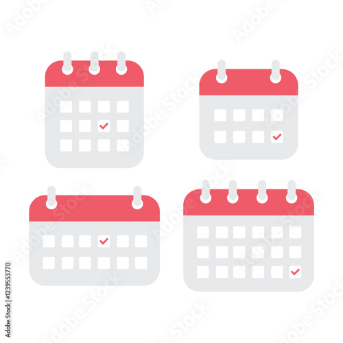 Calendar Icon Set Vector Design.