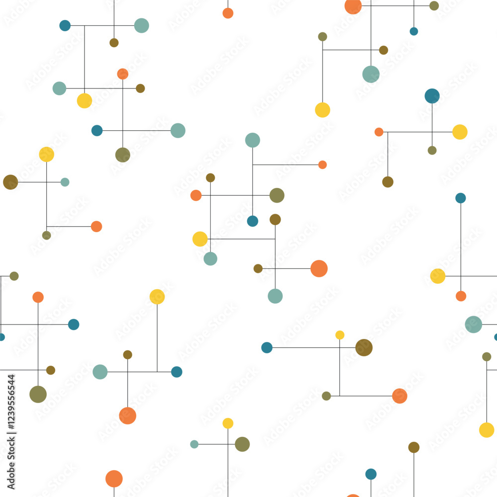 Seamless abstract geometric retro mid century seamless pattern