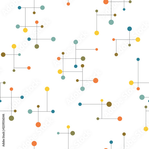 Seamless abstract geometric retro mid century seamless pattern