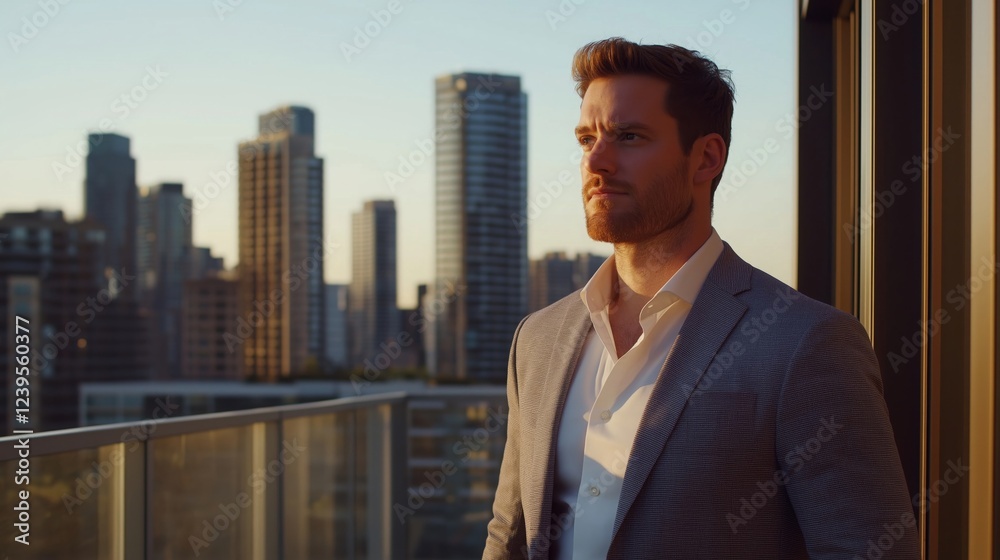 portrait of knowledgeable real estate agent showing a luxurious apartment to potential buyers against an urban skyline backdrop portrait of knowledgeable real estate agent showing a luxurious apartment to potential buyers against an urban skyline backdrop