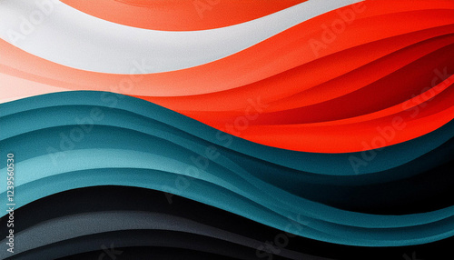 grainy summary noisy poster historical past orange crimson white black teal grey coloration wave noise texture banner header cowl layout