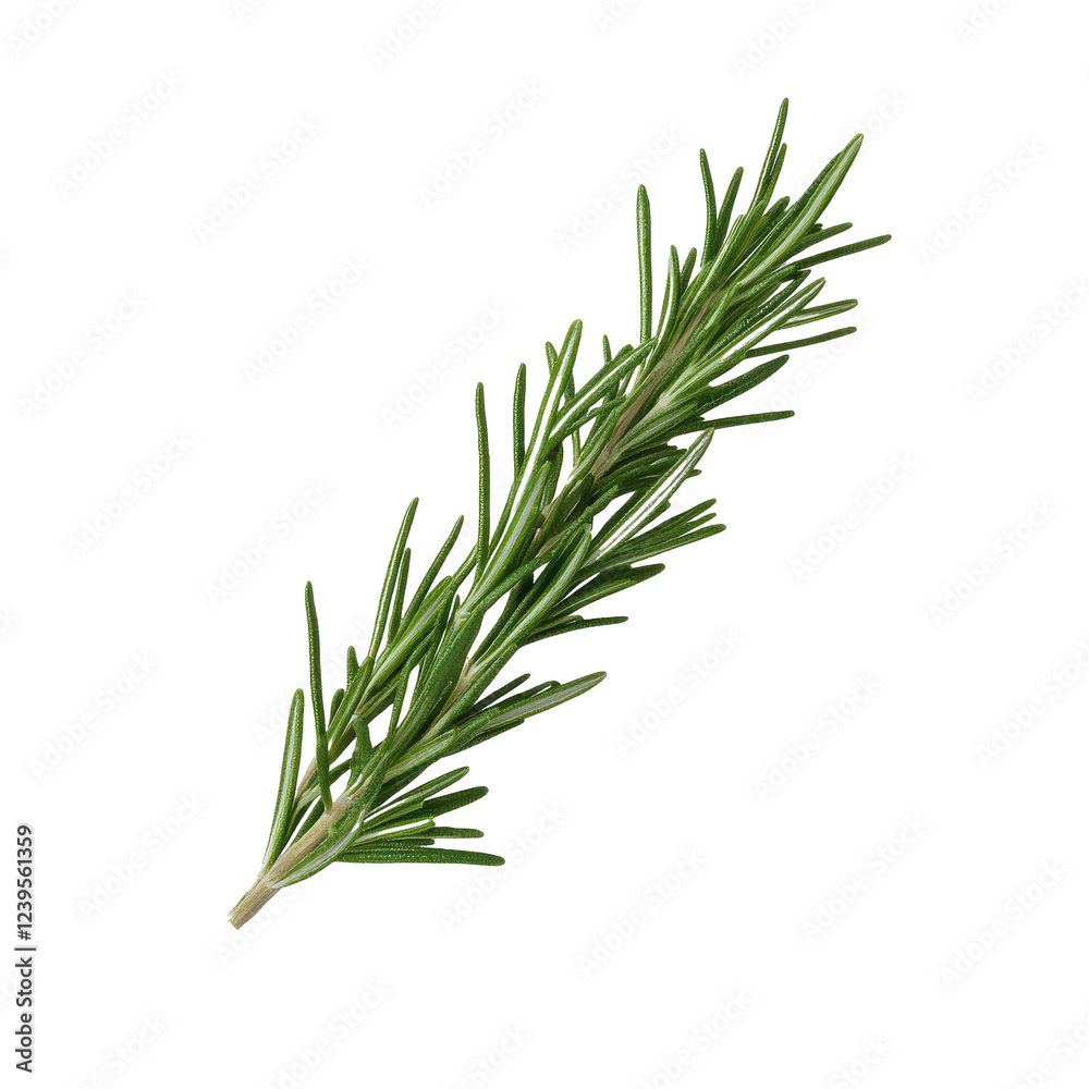 Fresh rosemary sprig, vibrant green, isolated on white background, perfect for culinary and aesthetic use. Fresh rosemary sprig, vibrant green, isolated on white background, perfect for culinary and aesthetic use.
