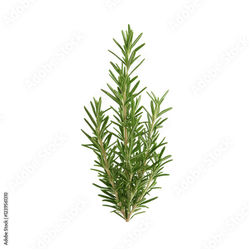Fresh rosemary herb on a white isolated background, ideal for culinary and medicinal use.