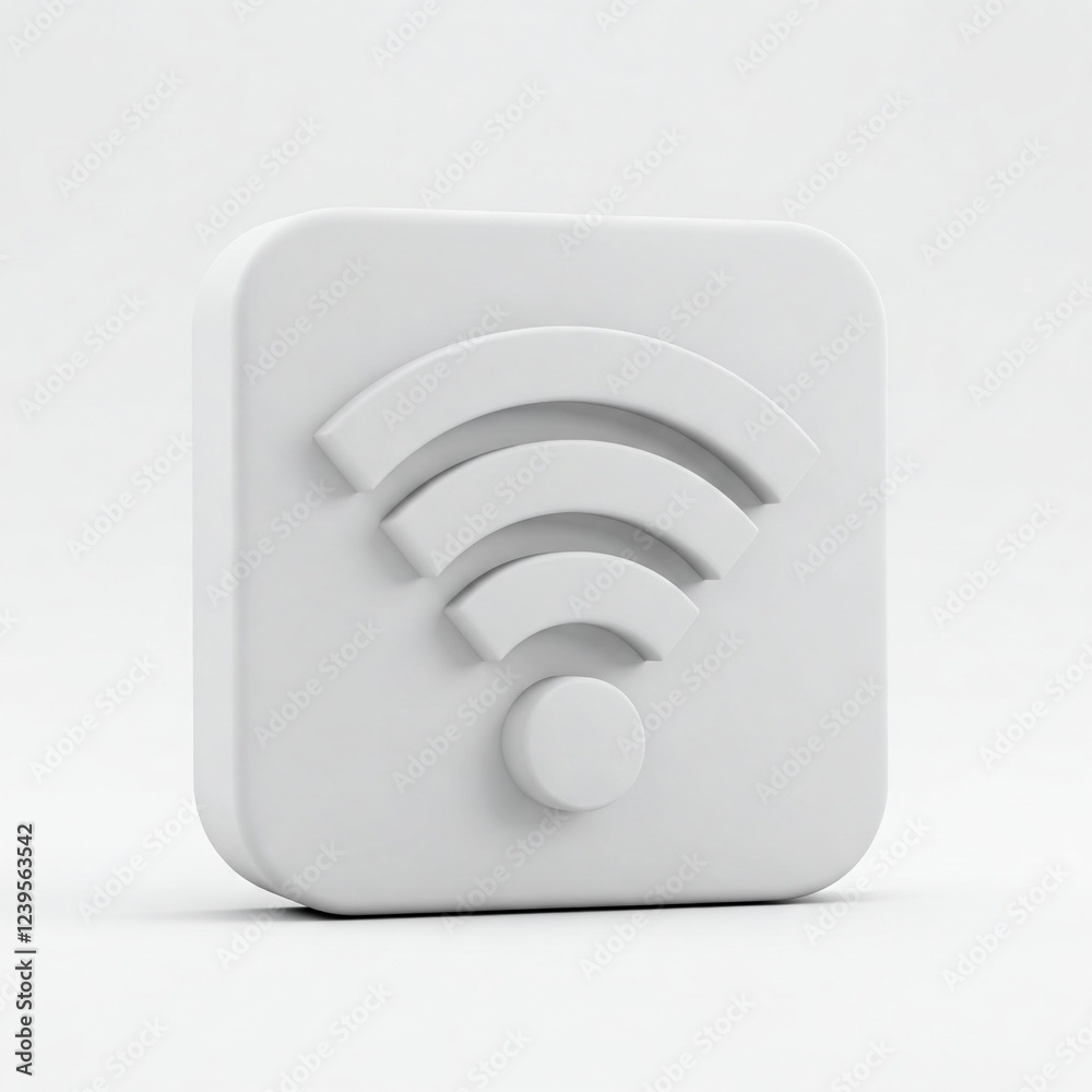 3D Wifi Signal Icon, Wireless Network Symbol, Internet Connectivity Concept Isolated on White Background 3D Wifi Signal Icon, Wireless Network Symbol, Internet Connectivity Concept Isolated on White Background