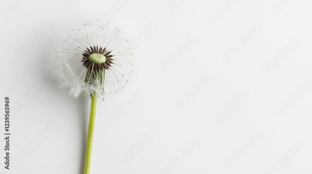 Dandelion Seed Head on White Background Dandelion Seed Head on White Background