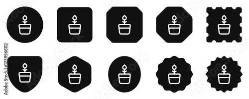 Editable potted flower, plant vector icon. Gardening, landscaping, horticulture. Part of a big icon set family. Perfect for web and app interfaces, presentations, infographics, etc