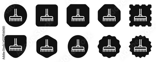 Editable rake vector icon. Gardening, landscaping, horticulture. Part of a big icon set family. Perfect for web and app interfaces, presentations, infographics, etc