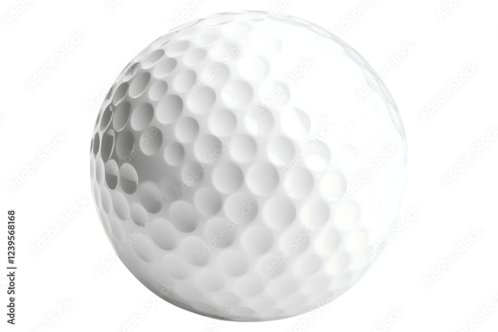 Classic white golf ball with dimpled surface. With smooth texture and reflective shine. Isolated, AI generated. . Classic white golf ball with dimpled surface. With smooth texture and reflective shine. Isolated, AI generated. .