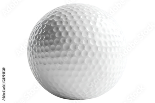 Classic white golf ball with dimpled surface. With smooth texture and reflective shine. Isolated, AI generated.  .