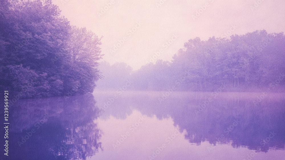 Fototapeta premium A serene pastel-toned background in a soft purple spectrum, misty and slightly blurred textures, diffused light creating a tranquil ambiance