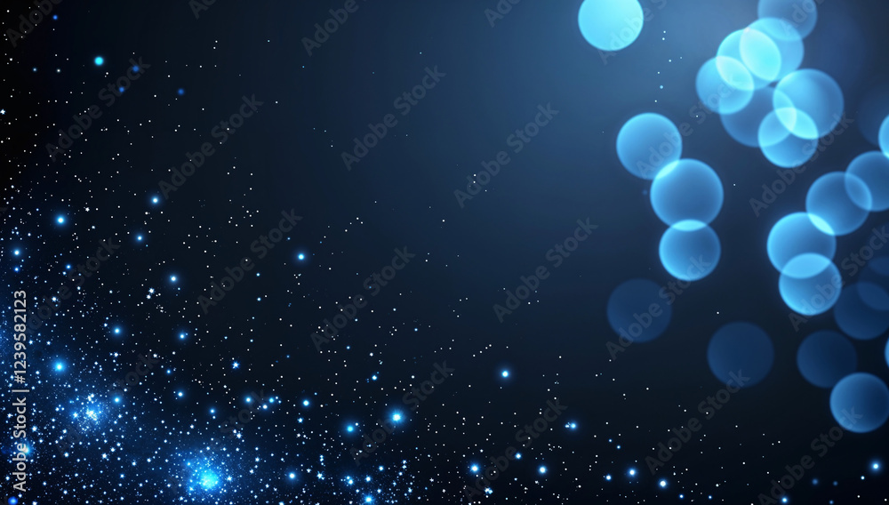 Obraz premium High Quality Dark Blue and Glow Particle Abstract Background for Commercial Use, Futuristic Digital Art, Neon Light Visual Effects, Sci-Fi & Holographic Design, Modern Multimedia Advertising, Corporat