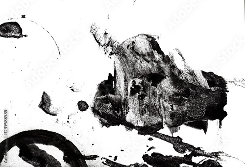 Artistic Ink Stains on White Canvas