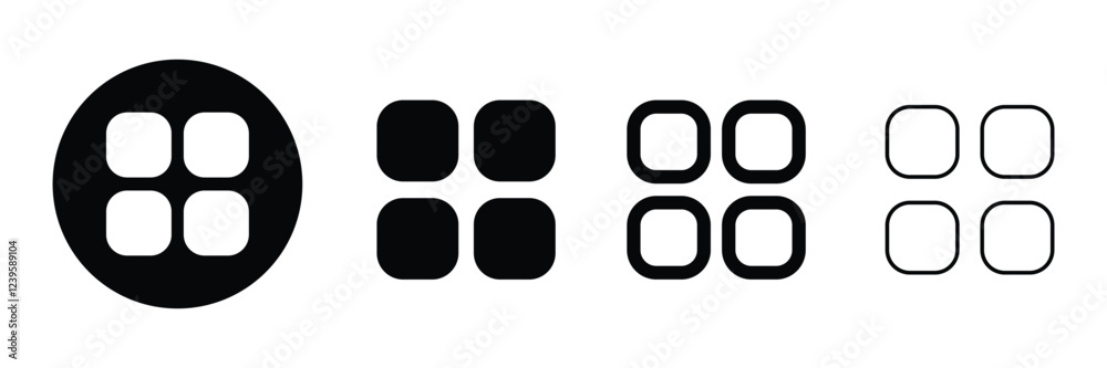 Set of layout grid icon collection. Menu, photo grid, list, grid menu symbol. Vector Illustration.