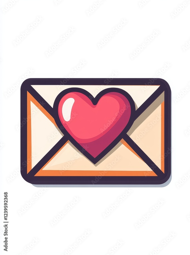 An artistic representation of a red heart and an envelope with a diminutive heart design, conveying a love letter or a loving message. illustration An artistic representation of a red heart and an envelope with a diminutive heart design, conveying a love letter or a loving message. illustration