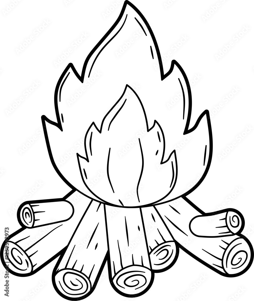 Campfire outline vector Campfire outline vector