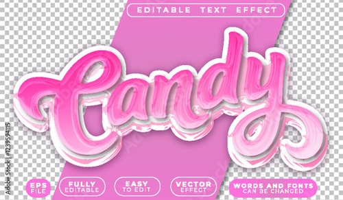 Candy Sugar Sweet Yummy Cute Fully Editable Vector Text File