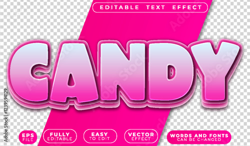 Candy Sugar Sweet Yummy Cute Fully Editable Vector Text File