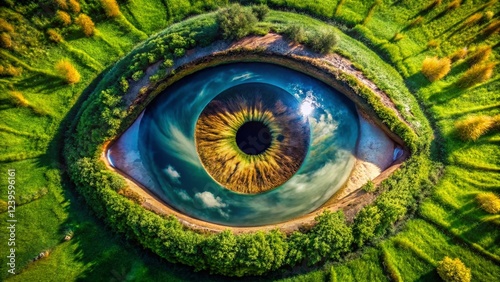 Aerial View of Gunky Eye on Green Grassy Field photo