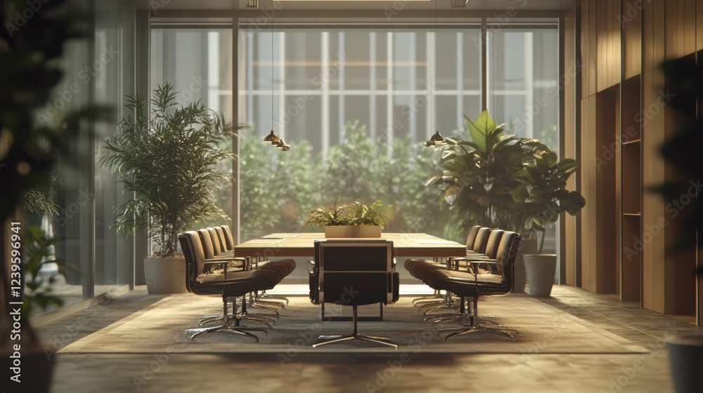 Fototapeta premium A structured leadership presentation workspace featuring executive strategy documents, company vision statements, and decision-making frameworks.