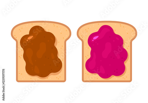 Peanut Butter and Jelly Jam Sandwich. PBJ peanut butter and jelly sandwich