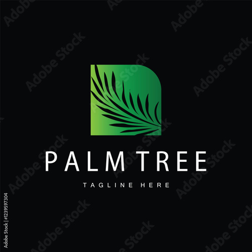 black silhouette palm tree plant logo design coconut tree illustration template icon tree beach