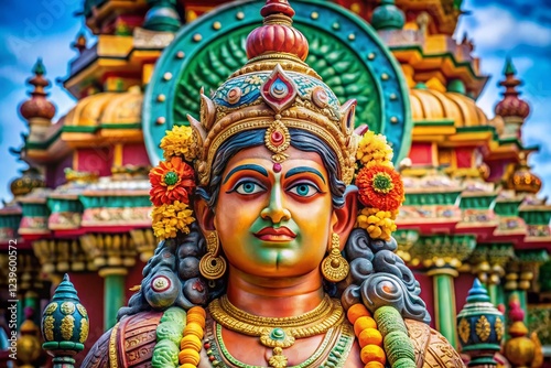 Ancient Hindu Cultural Statue of Konsewaram Temple in Trincomalee, Sri Lanka photo