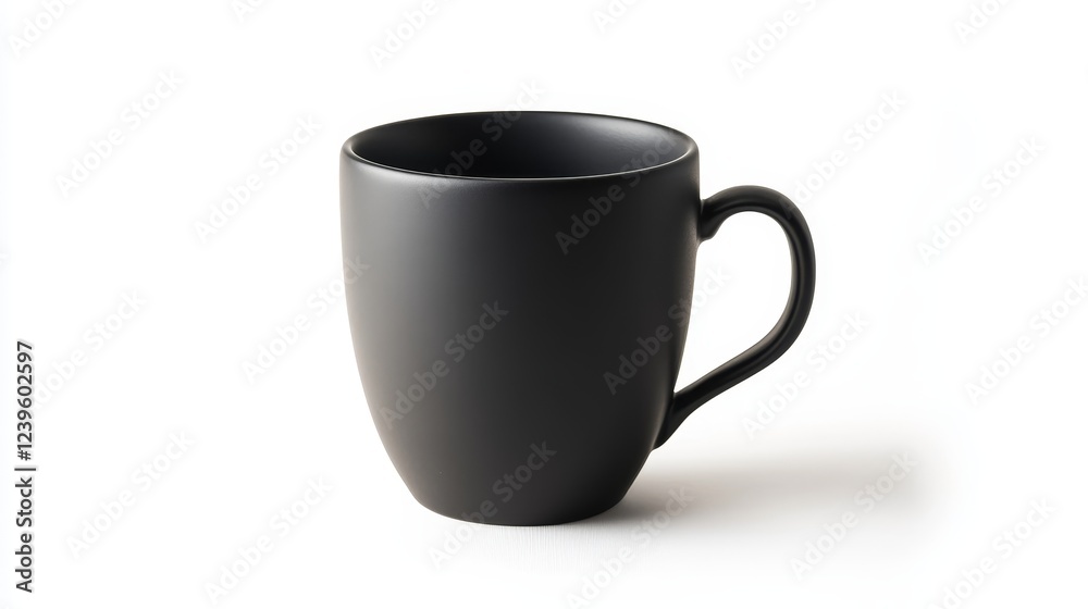 Matte black coffee mug on white background Matte black coffee mug on white background