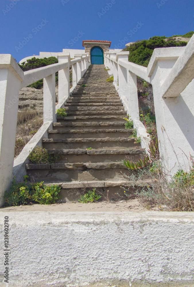 Very steep and long outdoors stairs