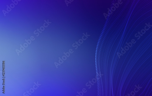 Abstract blue particles background forming a wave