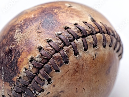 Baseball with stitches on top of a skull, possibly symbolizing the fusion of life and death in sports.