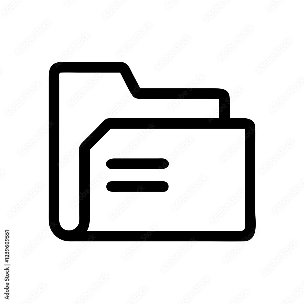 Simple File Folder Icon: Clean Lines, Minimalist Design, Perfect for Web and App Interfaces. Easy to Simple File Folder Icon: Clean Lines, Minimalist Design, Perfect for Web and App Interfaces. Easy to