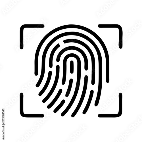 Digital Fingerprint Scan: Secure Biometric Authentication Icon ui ux web app data safe sign login   