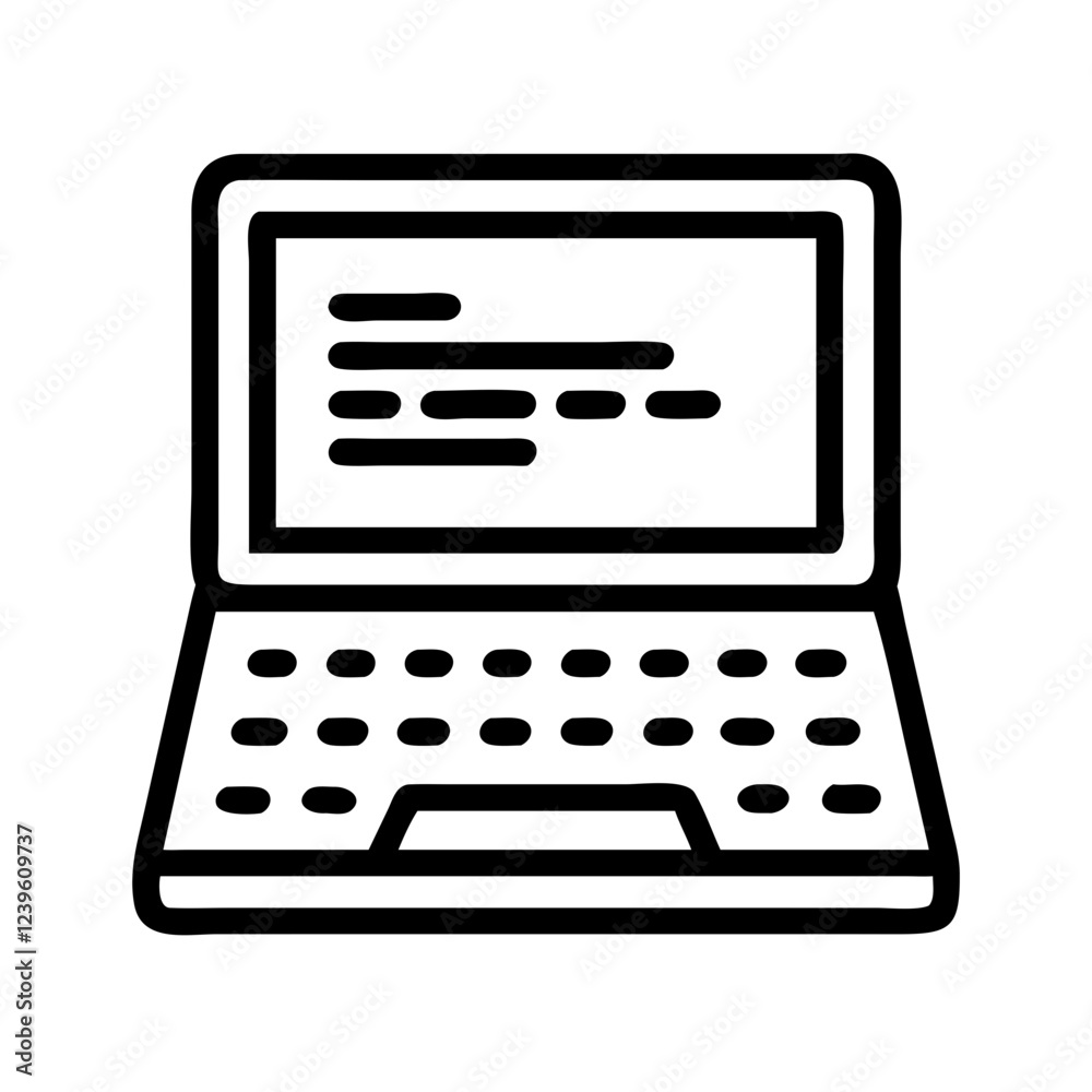 Open Laptop Icon: Key to Digital Success, Modern Technology, Simple Design, Clean Interface, Open Laptop Icon: Key to Digital Success, Modern Technology, Simple Design, Clean Interface,