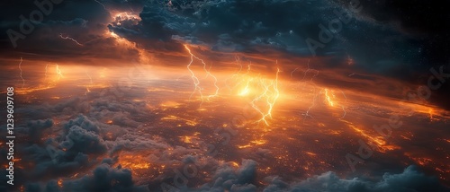 
lightning in the sky