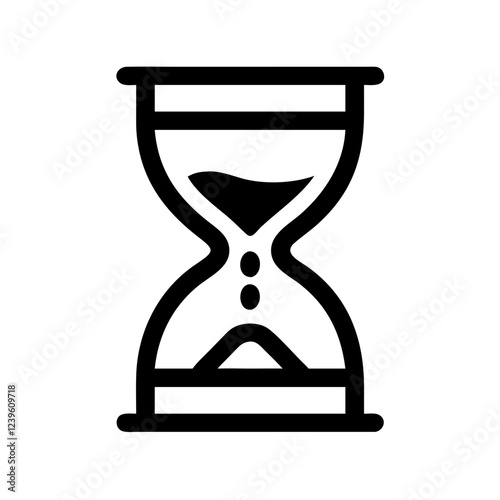 Time Flies: Elegant Hourglass Icon, Sand Dripping, Time Management Concept, Vintage Style, Deadline,