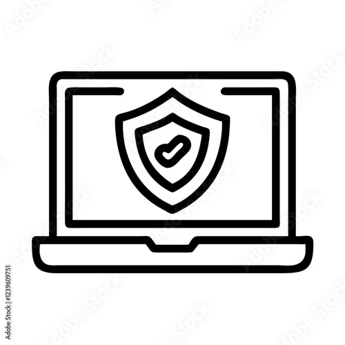Free Download Cybersecurity Shield: Protecting Your Digital World with Secure Laptop Technology icon safe risk     - GFXLoad