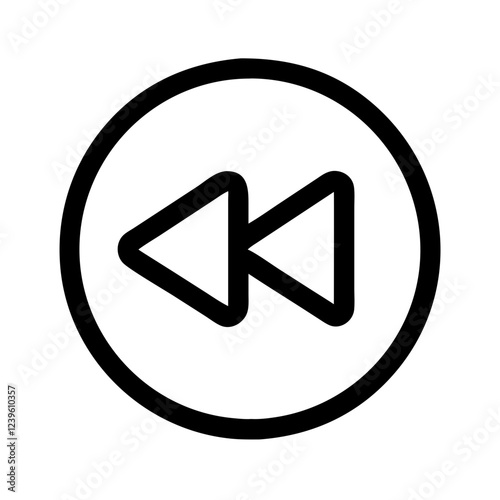 Free Download Retro Rewind Button: Media Playback Icon, Vintage Style, Digital Media Control, User Interface       - GFXLoad