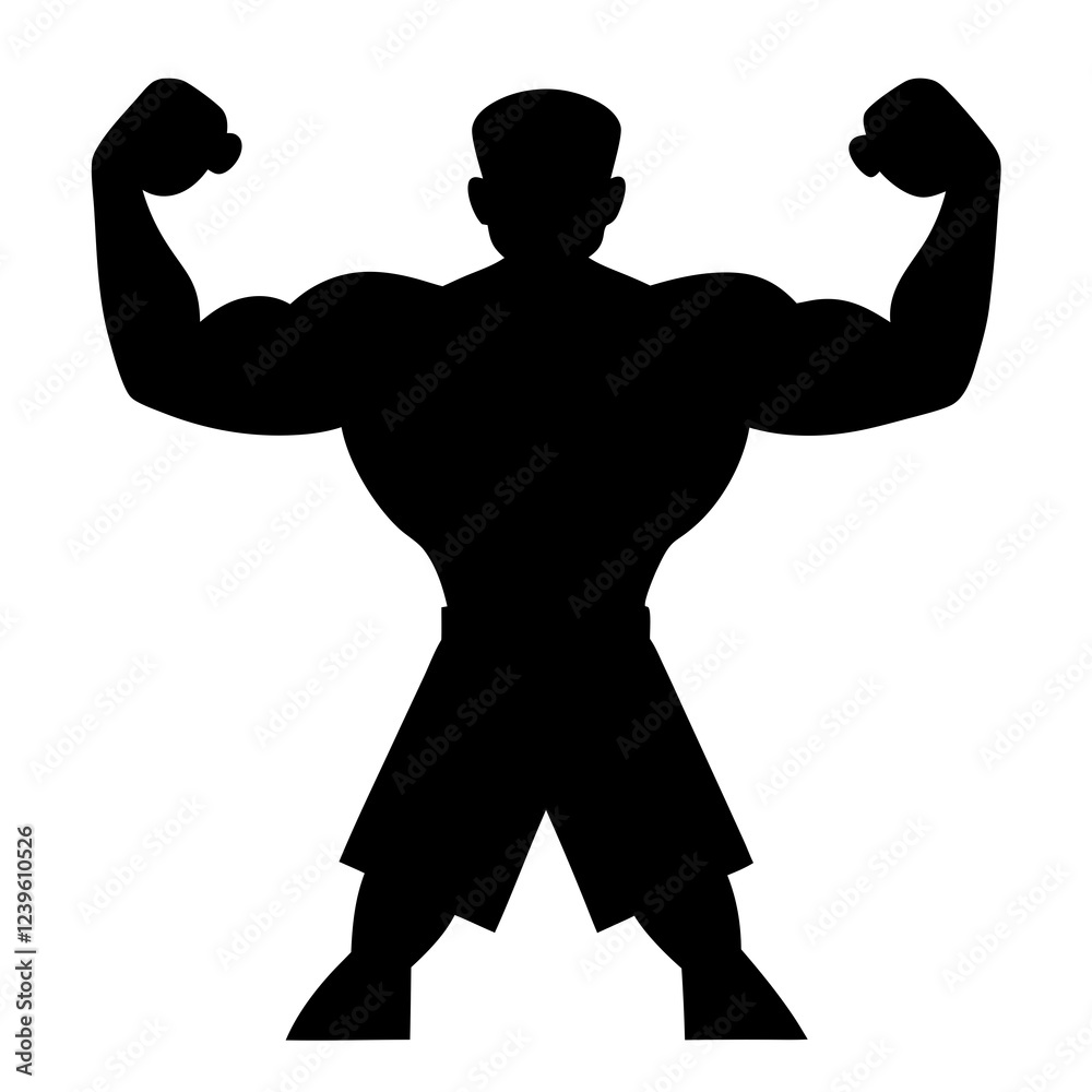 Fototapeta premium Unstoppable Force: Silhouette of a Boxer Ready to Strike, Powerful and Determined Fighter, Victory 