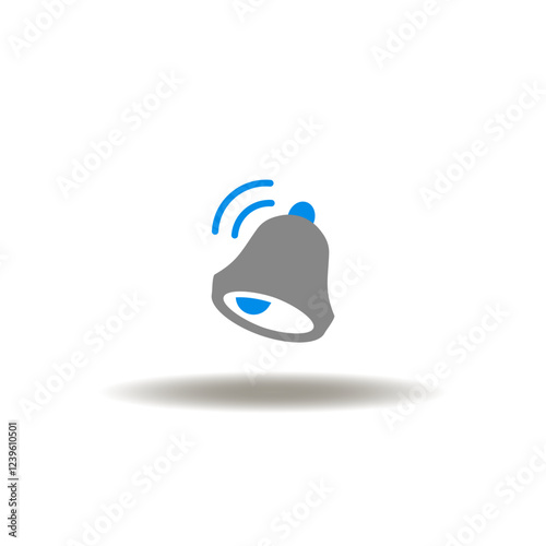 Vector illustration of ring bell. Symbol of reminder.