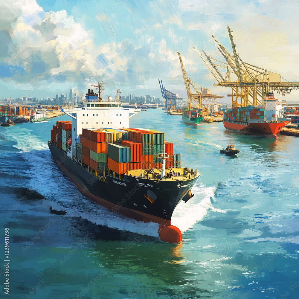 Fototapeta premium cargo ship in port