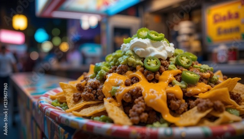 Fully Loaded Nachos with Cheese & Guacamole