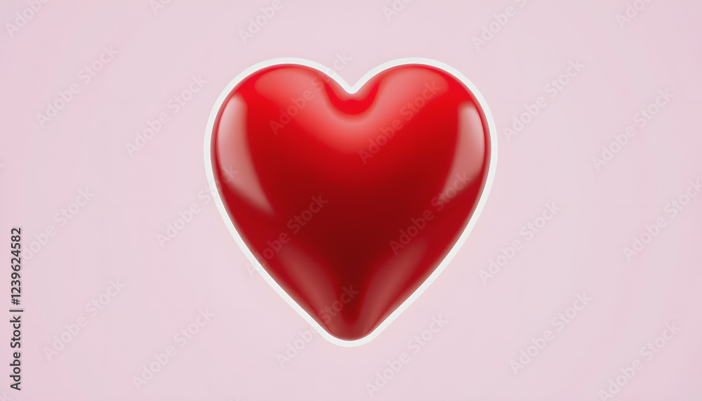 3d mockup of a heart shown in abstract animation , with white tonespng