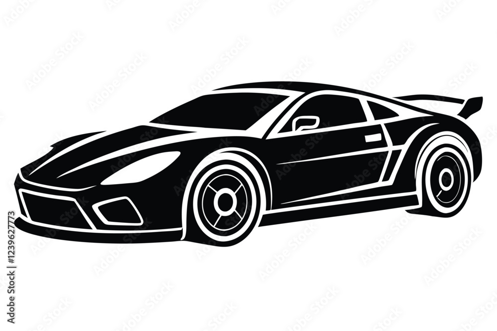 Naklejka premium silhouette art racing car 1 vector illustration