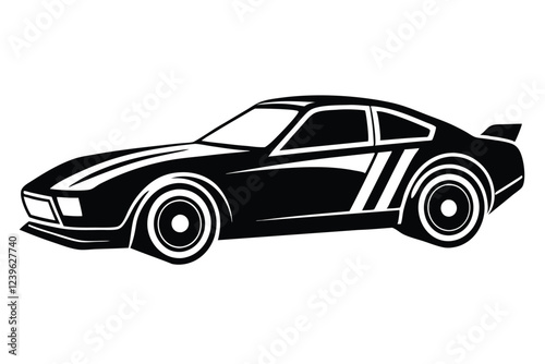 silhouette art racing car 2 vector illustration