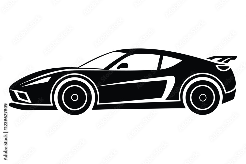 Fototapeta premium silhouette art racing car vector illustration