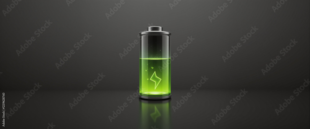Green Energy Battery Symbolizing Sustainability in Earth Hour Participation Green Energy Battery Symbolizing Sustainability in Earth Hour Participation