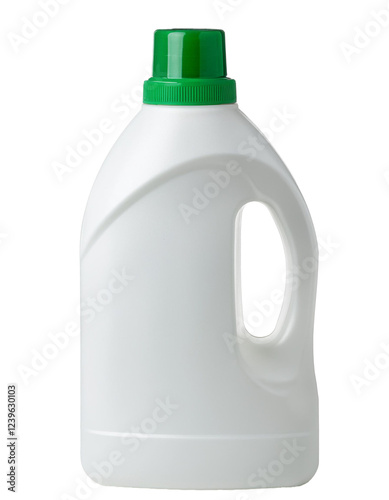 Obraz na płótnie white plastic bottle of detergent with a green cap w salonie