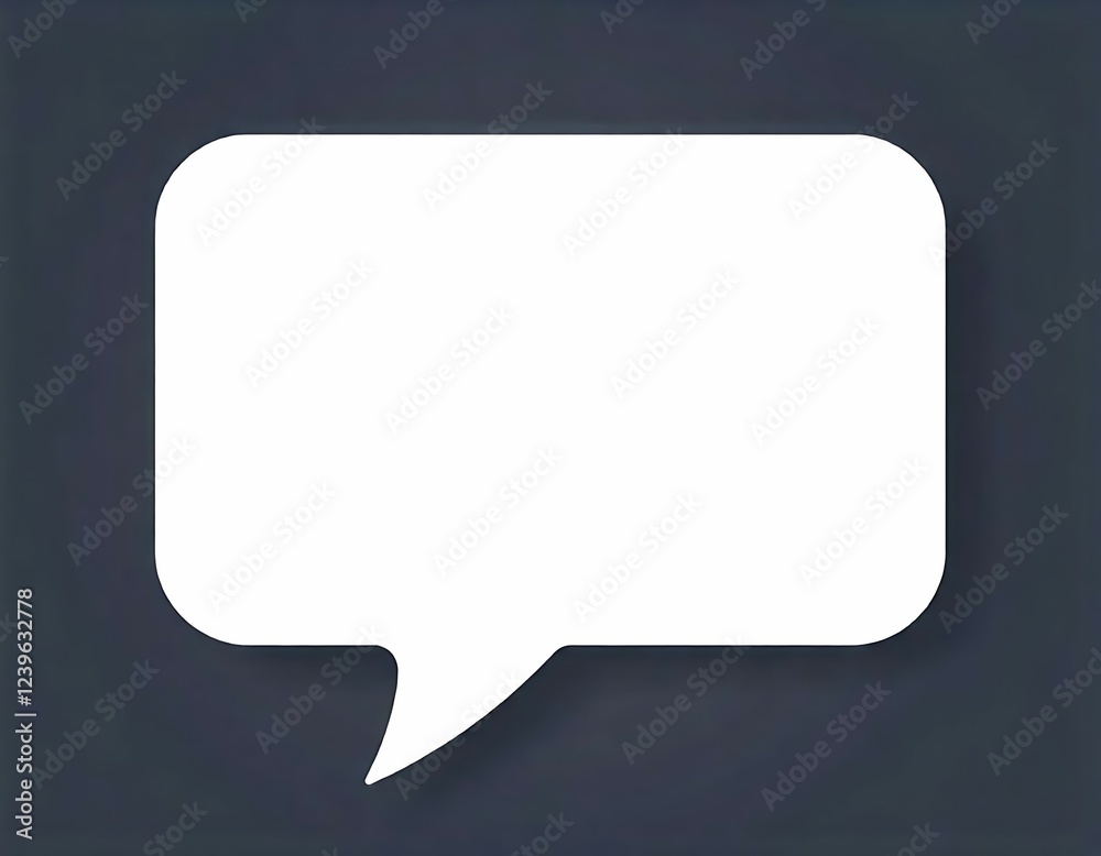Blank White Speech Bubble on Dark Background Blank White Speech Bubble on Dark Background