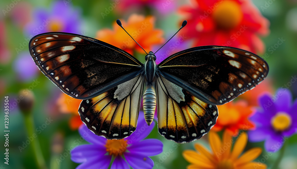 Obraz premium Glasswing Butterfly (Greta oto) in a summer garden , with white tonespng