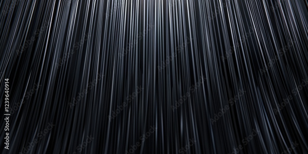 Fototapeta premium A pure black surface with clean, minimalist cascading lines, Symmetrical and dynamic composition